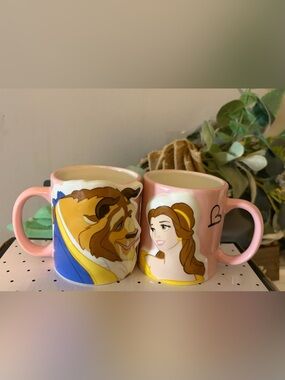 Disney Beauty and the Beast Porcelain Mugs Set